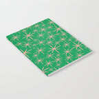 Mid Century Modern Twinkling Stars Retro Atomic Pattern Pink and Green Notebook Gallery Image 2