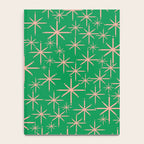 Mid Century Modern Twinkling Stars Retro Atomic Pattern Pink and Green Notebook Gallery Image 4