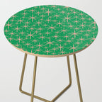 Mid Century Modern Twinkling Stars Retro Atomic Pattern Pink and Green Side Table Gallery Image 2