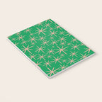 Mid Century Modern Twinkling Stars Retro Atomic Pattern Pink and Green Notebook Gallery Image 3