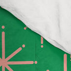 Mid Century Modern Twinkling Stars Retro Atomic Pattern Pink and Green Comforter Gallery Image 4