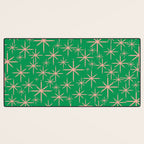 Mid Century Modern Twinkling Stars Retro Atomic Pattern Pink and Green Desk Mat Gallery Image 3