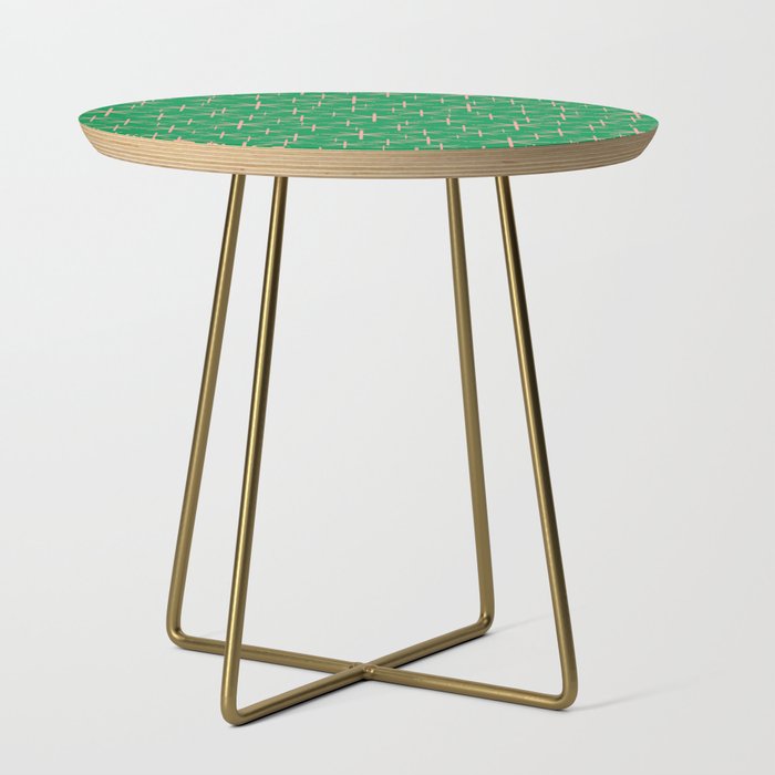 Mid Century Modern Twinkling Stars Retro Atomic Pattern Pink and Green Side Table Gallery Image 1