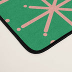 Mid Century Modern Twinkling Stars Retro Atomic Pattern Pink and Green Desk Mat Gallery Image 4
