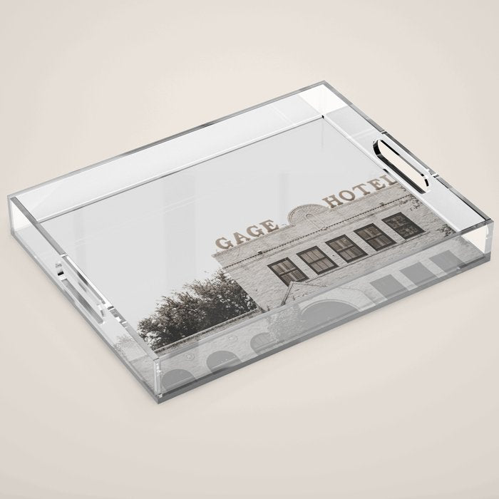 Gage Hotel Marathon Texas Photography Acrylic Tray Gallery Image 1