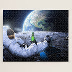 Astronaut on the Moon with beer Jigsaw Puzzle Gallery Image 1