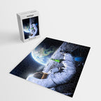 Astronaut on the Moon with beer Jigsaw Puzzle Gallery Image 2