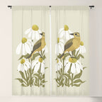 Yellow Wagtail on White Coneflowers  Window Curtain Gallery Image 5