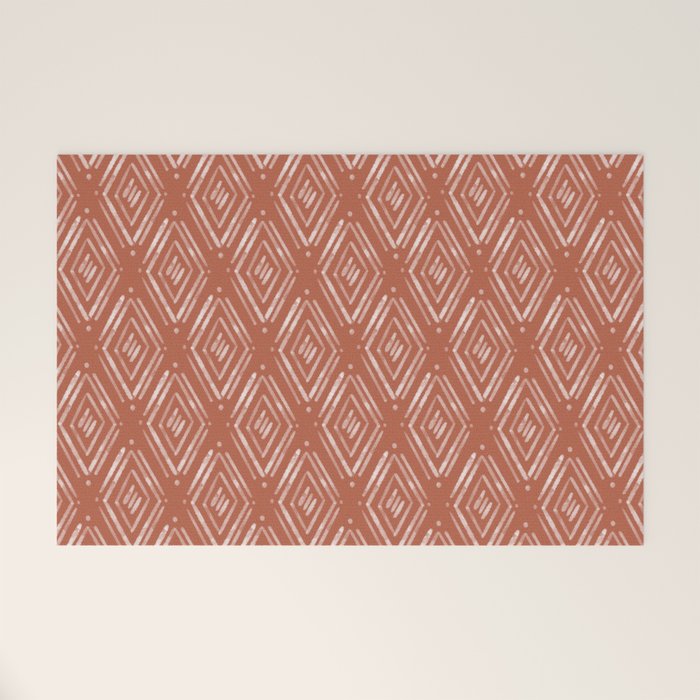 Watercolor Diamonds <> Rusted Pink Welcome Mat Gallery Image 1