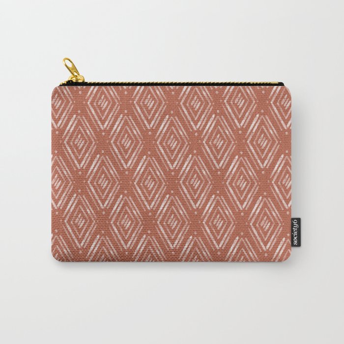 Watercolor Diamonds <> Rusted Pink Carry All Pouch Gallery Image 1