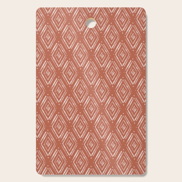 Watercolor Diamonds <> Rusted Pink Cutting Board Gallery Image 1