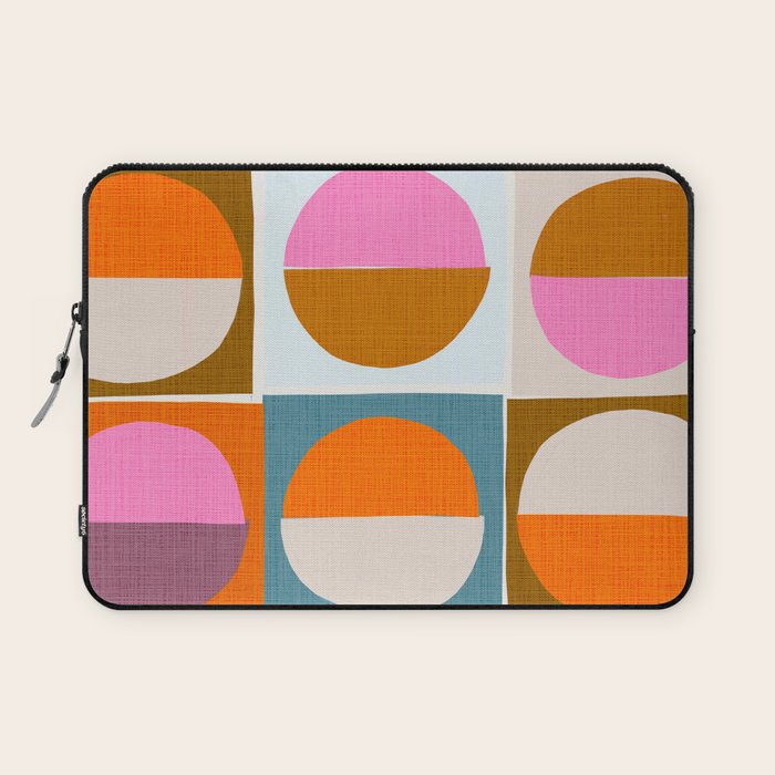 Mid-Mod Sun and Moon Pattern Collage Laptop Sleeve Gallery Image 1