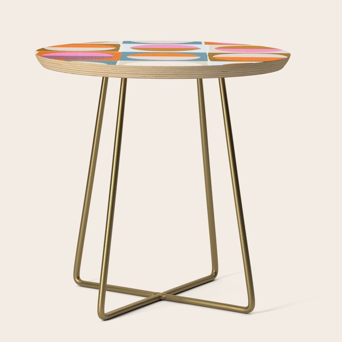 Mid-Mod Sun and Moon Pattern Collage Side Table Gallery Image 1