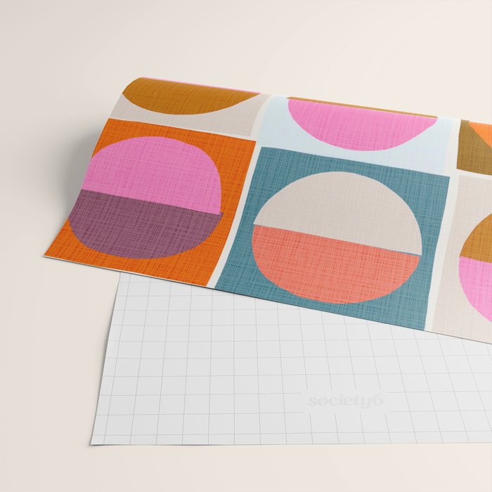 Mid-Mod Sun and Moon Pattern Collage Wrapping Paper Gallery Image 2