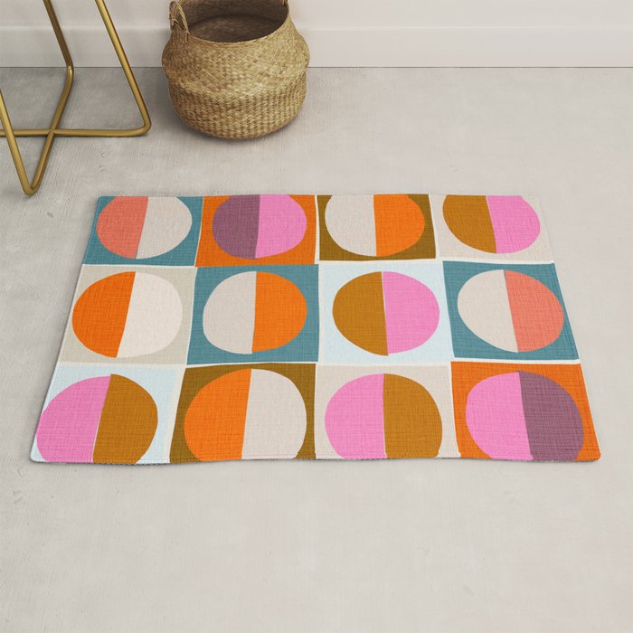 Mid-Mod Sun and Moon Pattern Collage Rug Gallery Image 1