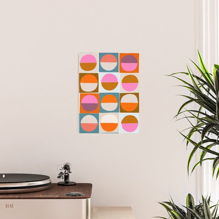 Mid-Mod Sun and Moon Pattern Collage Poster Gallery Image 2