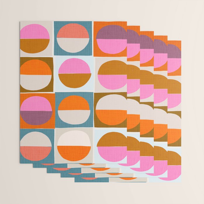 Mid-Mod Sun and Moon Pattern Collage Wrapping Paper Gallery Image 3