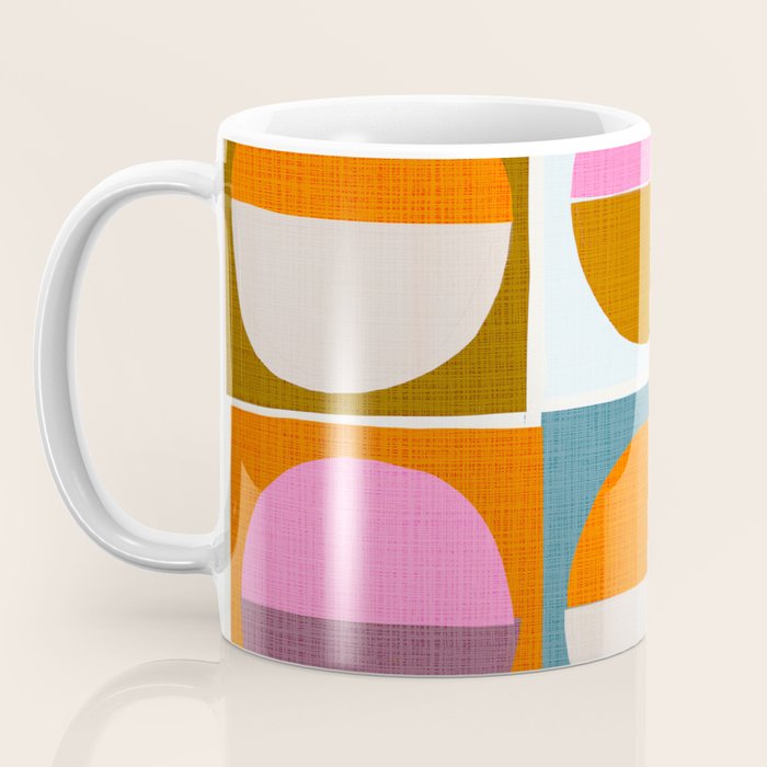 Mid-Mod Sun and Moon Pattern Collage Coffee Mug Gallery Image 3