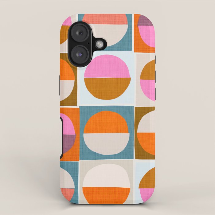 Mid-Mod Sun and Moon Pattern Collage iPhone Case Gallery Image 1