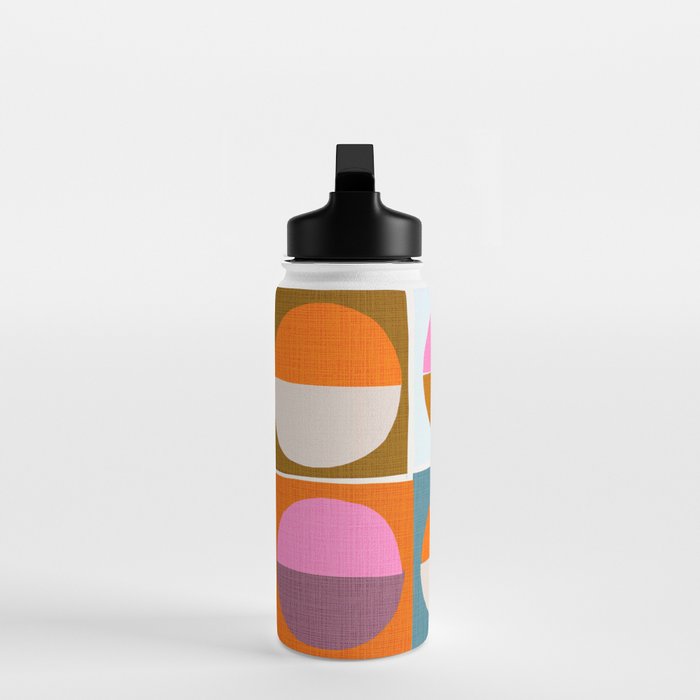 Mid-Mod Sun and Moon Pattern Collage Water Bottle Gallery Image 3