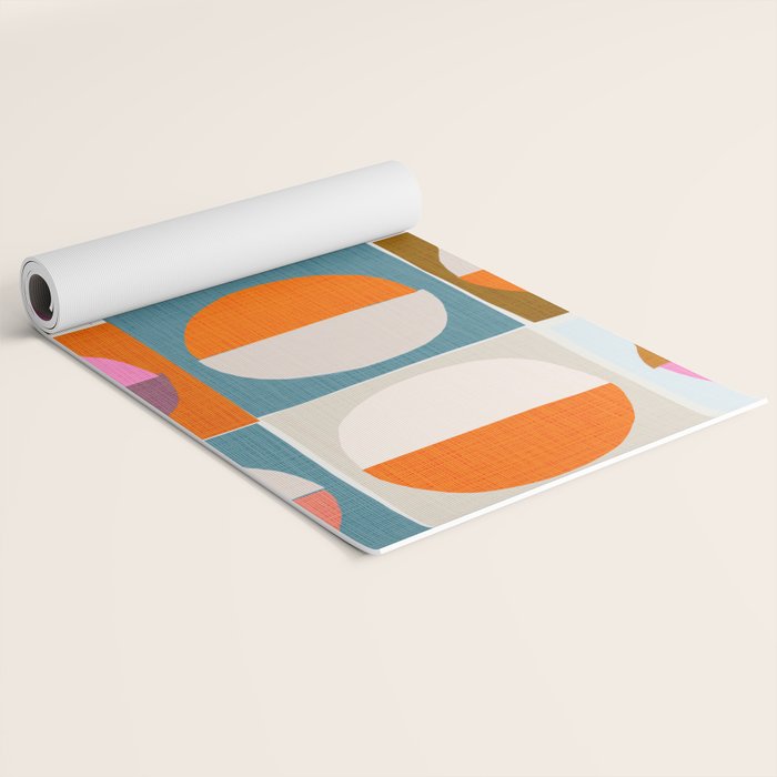Mid-Mod Sun and Moon Pattern Collage Yoga Mat Gallery Image 2