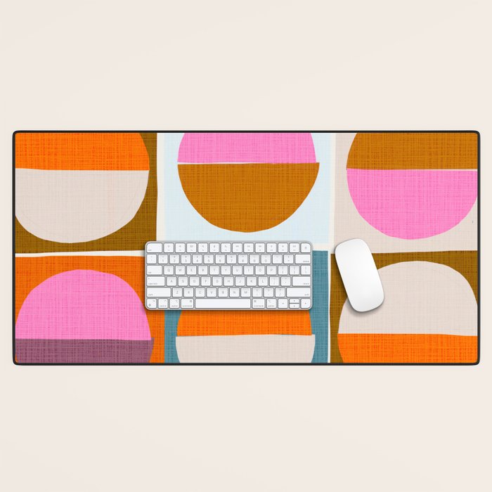 Mid-Mod Sun and Moon Pattern Collage Desk Mat Gallery Image 1