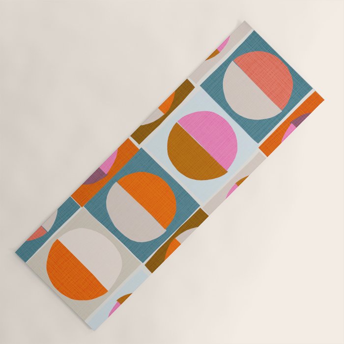 Mid-Mod Sun and Moon Pattern Collage Yoga Mat Gallery Image 1