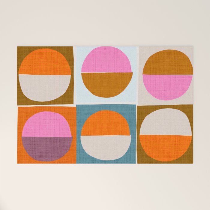 Mid-Mod Sun and Moon Pattern Collage Welcome Mat Gallery Image 1