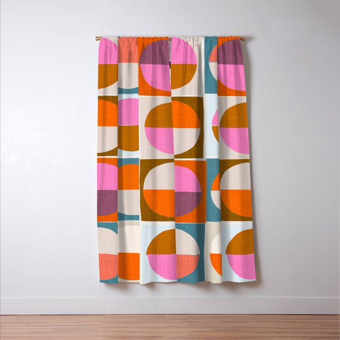 Mid-Mod Sun and Moon Pattern Collage Window Curtain Gallery Image 3