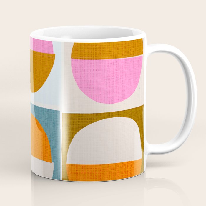 Mid-Mod Sun and Moon Pattern Collage Coffee Mug Gallery Image 1