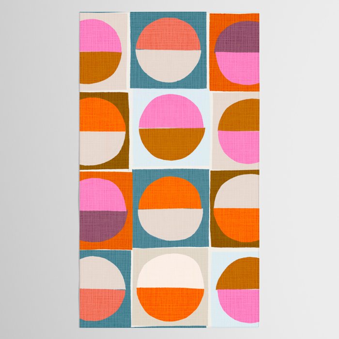 Mid-Mod Sun and Moon Pattern Collage Tablecloth Gallery Image 2