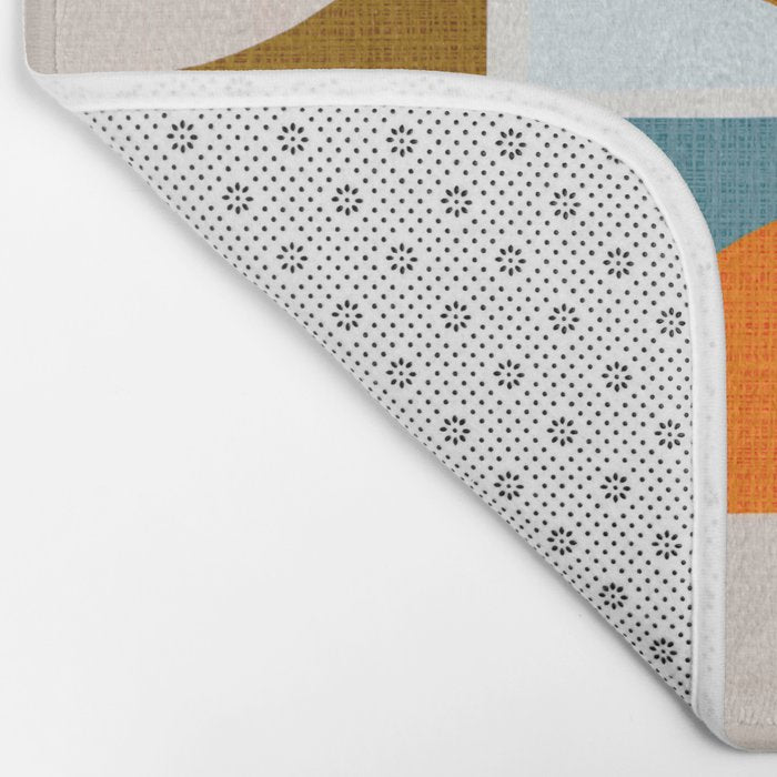 Mid-Mod Sun and Moon Pattern Collage Bath Mat Gallery Image 2