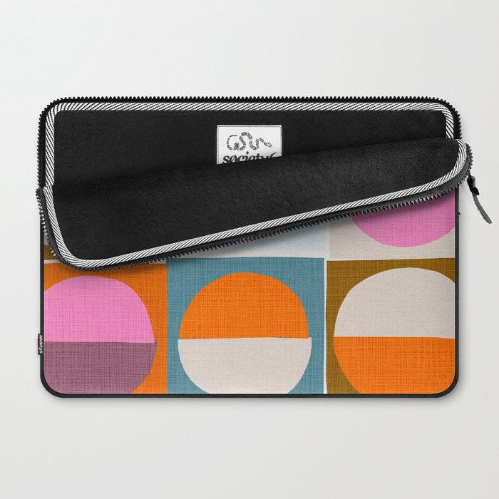 Mid-Mod Sun and Moon Pattern Collage Laptop Sleeve Gallery Image 2