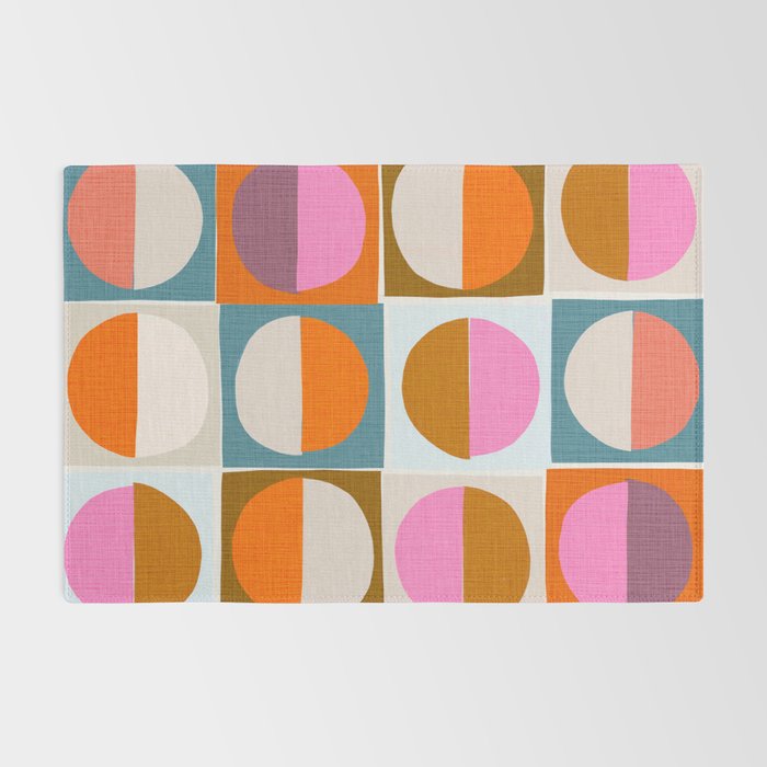 Mid-Mod Sun and Moon Pattern Collage Rug Gallery Image 2