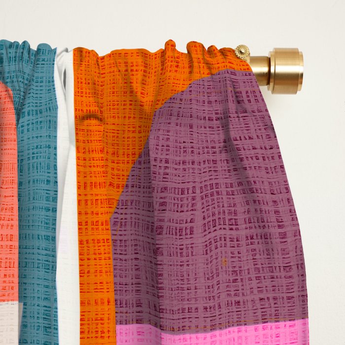 Mid-Mod Sun and Moon Pattern Collage Window Curtain Gallery Image 2