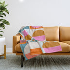 Mid-Mod Sun and Moon Pattern Collage Throw Blanket Gallery Image 1