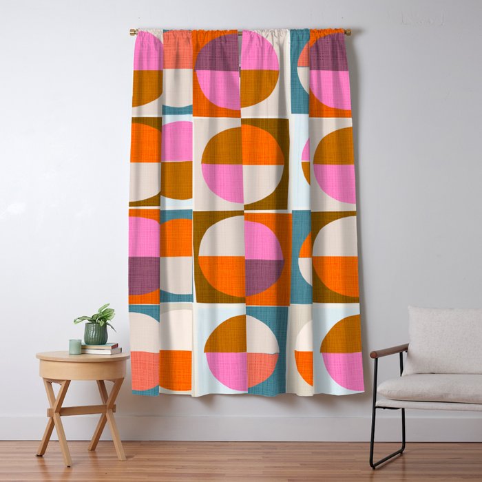 Mid-Mod Sun and Moon Pattern Collage Window Curtain Gallery Image 5