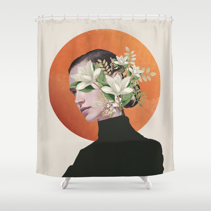 Lady Portrait 4 Shower Curtain Gallery Image 1
