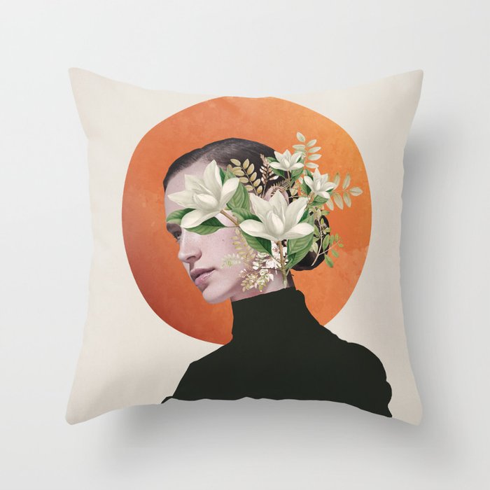 Lady Portrait 4 Throw Pillow Gallery Image 6