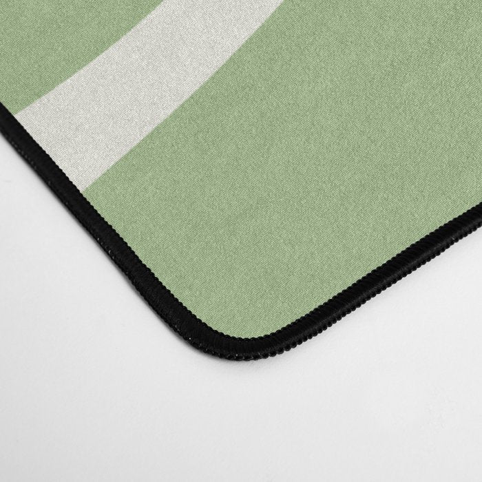 Modern Liquid Swirl Abstract Pattern in Light Sage Green and Cream Desk Mat Gallery Image 4
