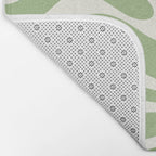 Modern Liquid Swirl Abstract Pattern in Light Sage Green and Cream Bath Mat Gallery Image 2