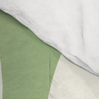 Modern Liquid Swirl Abstract Pattern in Light Sage Green and Cream Comforter Gallery Image 4