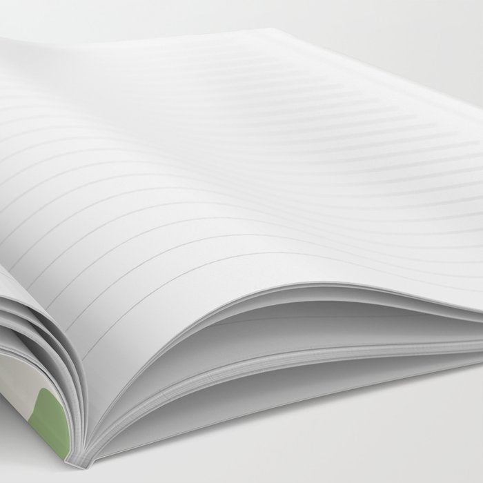 Modern Liquid Swirl Abstract Pattern in Light Sage Green and Cream Notebook Gallery Image 2