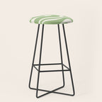 Modern Liquid Swirl Abstract Pattern in Light Sage Green and Cream Stool Gallery Image 1