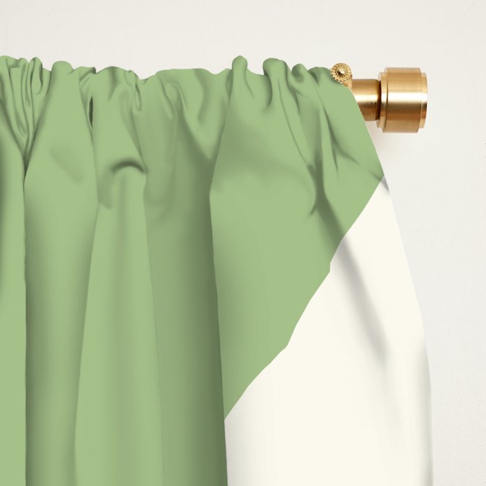 Modern Liquid Swirl Abstract Pattern in Light Sage Green and Cream Window Curtain Gallery Image 2