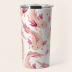 Mexican Axolotls Watercolor Travel Mug Gallery Image 1