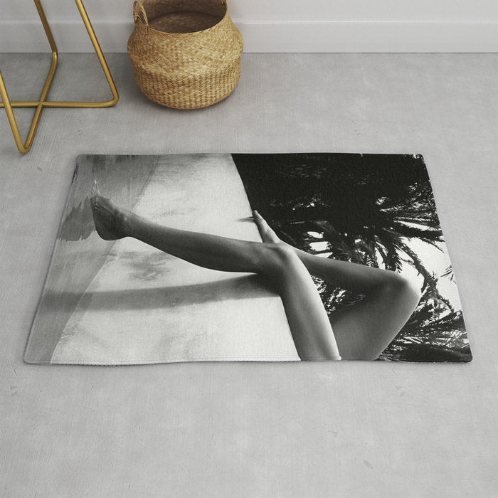 Dip your toes into the water, female form black and white photography - photographs Rug Gallery Image 1