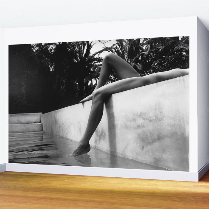 Dip your toes into the water, female form black and white photography - photographs Wall Mural Gallery Image 2