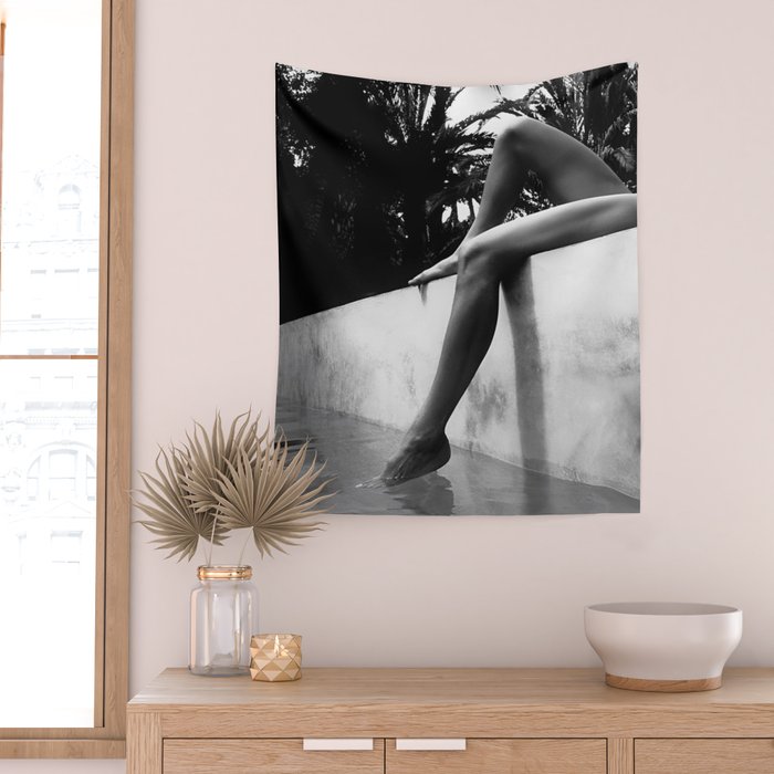 Dip your toes into the water, female form black and white photography - photographs Wall Tapestry Gallery Image 2