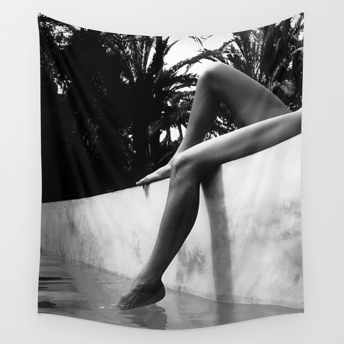 Dip your toes into the water, female form black and white photography - photographs Wall Tapestry Gallery Image 4